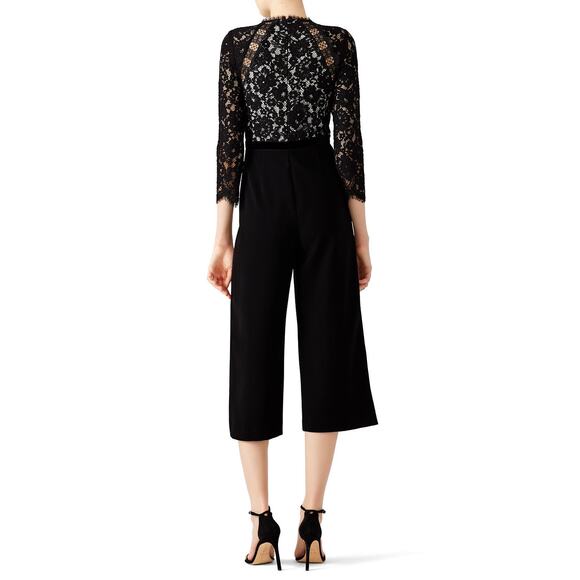 Alexis Classic Jumpsuit XS Black Guipure Lace Ophelia Cropped - Picture 2 of 14